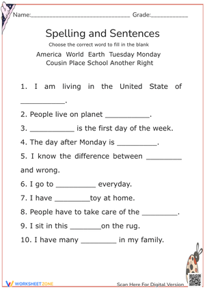 Spelling and Sentences