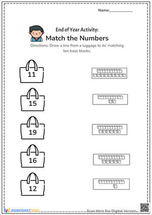 End of Year Activity: Match the Numbers 