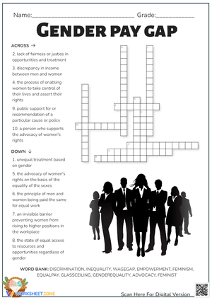 Gender pay gap Crossword