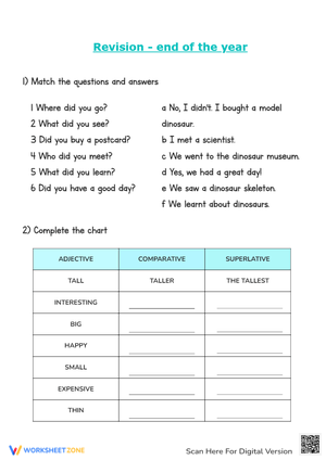 Revision 2 End of the Year Worksheet