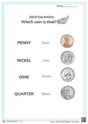 End of Year Coin Identification Activity