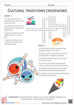 Cultural traditions crossword