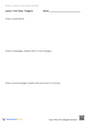 Polygon Drawing Practice - Quadrilaterals & Concave Shapes Exit Ticket