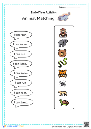 End of Year Activity : Animal Matching
