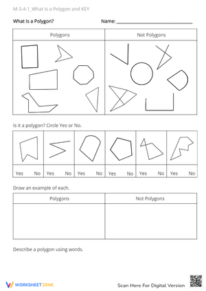 Identify Polygons Worksheet - 3rd & 4th Grade Geometry Practice
