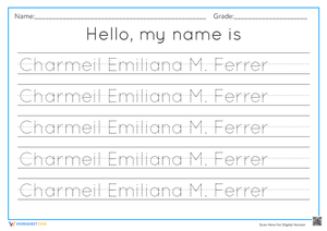 Personalized Name Tracing And Handwriting Practice
