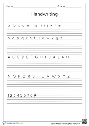 Handwriting Practice: Alphabet and Number Tracing 