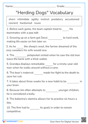 Herding Dogs Vocabulary