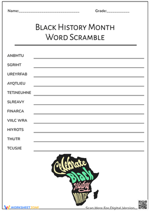 Black History Month Word Scramble