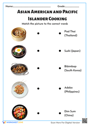 Asian American Cooking Recipes and Activities