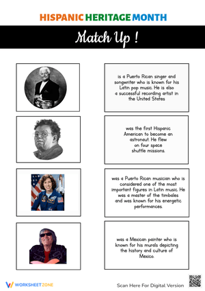 Hispanic Heritage Month Matching | Grade 1-3 Essential