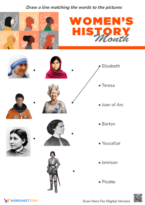 Women's History Month Matching - Learn About Famous Women!