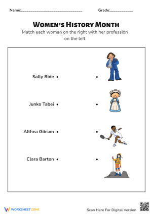 Women in History – Match to Careers Activity