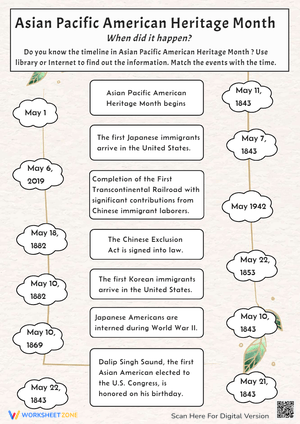 Asian Pacific American Heritage Month Matching