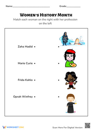Inspirational Women Matching Activity 
