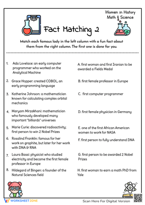 Women in History Fact Matching 2