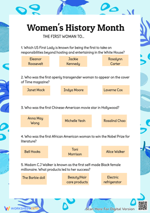 Women's History Month/ THE FIRST WOMAN