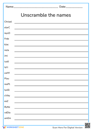 Unscramble names