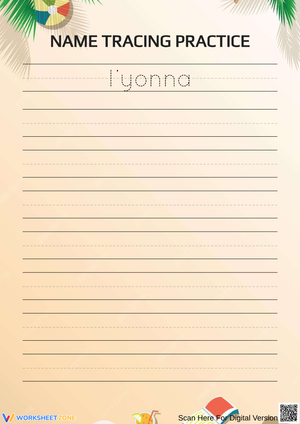Personalized Name Tracing Practice Sheet