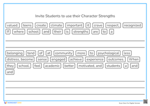 Invite Students to use their Character Strengths