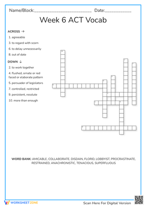 Week 6 ACT Vocab