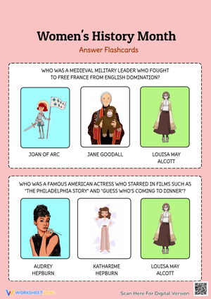 Women's History Month/ Answer Flashcards (More)