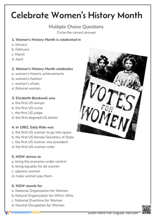 Women’s History Month Reading Comprehension Quiz