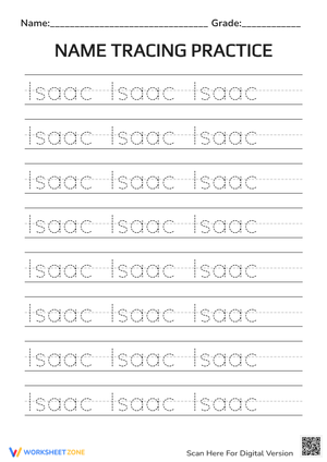 Name Tracing: Isaac