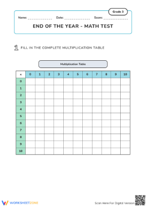 Essential Grade 3 Math End of Year Test | Aligned