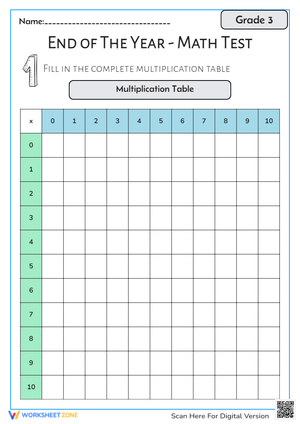 End of The Year - Math Test