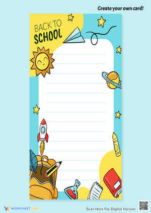 Back To School Greeting Card Printable