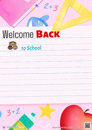 Welcome Back To School Greeting Card Template