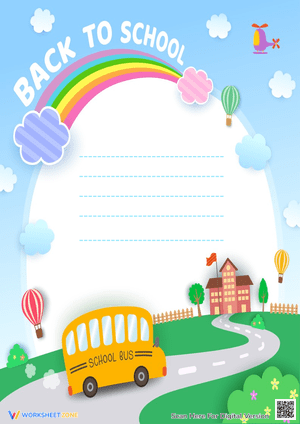 Kids' Back to School Writing Practice Page