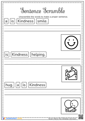 Kindness sentence scramble