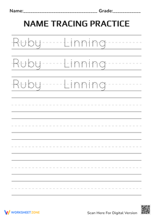 Handwriting Improvement with Name Tracing