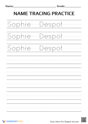 Name Tracing Practice | Essential Grade K-1 Printable