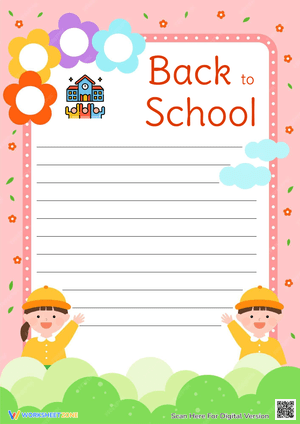 Back to School Writing Practice Sheet