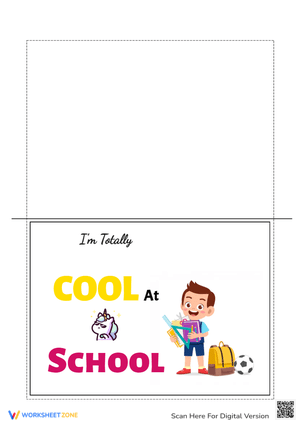 Back to School Greeting Card Cut & Paste