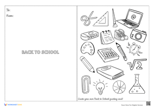 Back to School Greeting Card with School Supplies
