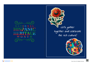 Hispanic Heritage Month Card | Grade 1-3 Printable