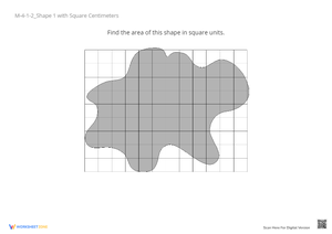 Calculate Area with Square Centimeters Worksheet