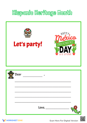 Happy Mexico Independence Greeting Card Handwriting Template