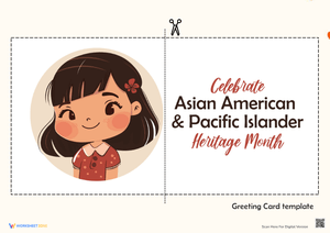 AAPI Month Greeting Card | Grade 1-3 Printable Template