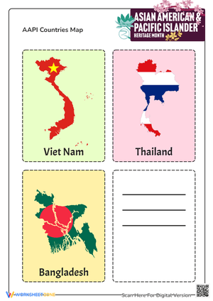 AAPI Countries Map Greeting Cards