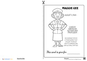 AAPI Heritage Month Maggie Gee Card | Printable Grade 2