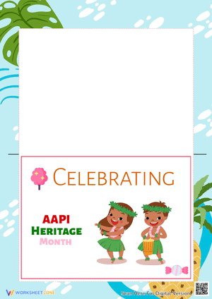 Printable AAPI Month Hawaiian Greeting Card | Grades K-2