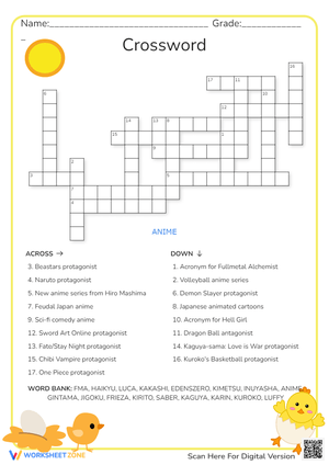 Anime Crossword