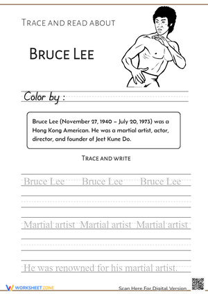 Tracing and Learning Activity: Bruce Lee