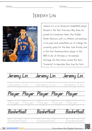 Jeremy Lin! Basketball Tracing Fun