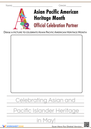 Draw and Trace for AAPI Month Worksheet